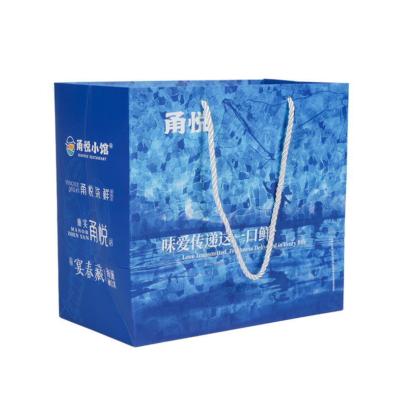 মাঝারি-নরম হাতে বহন করা ক্রাফ্ট পেপার টেকওয়ে ব্যাগ