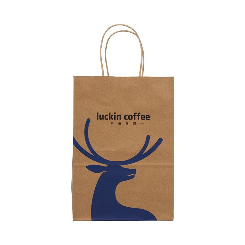 কালার-প্রিন্ট করা ক্রাফট পেপার হ্যান্ড ক্যারি চা পানীয় ব্যাগ